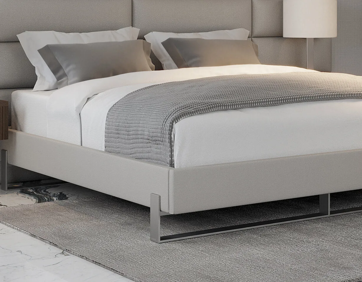 Vant Elevated Platform Bed Brushed Nickel - King Size