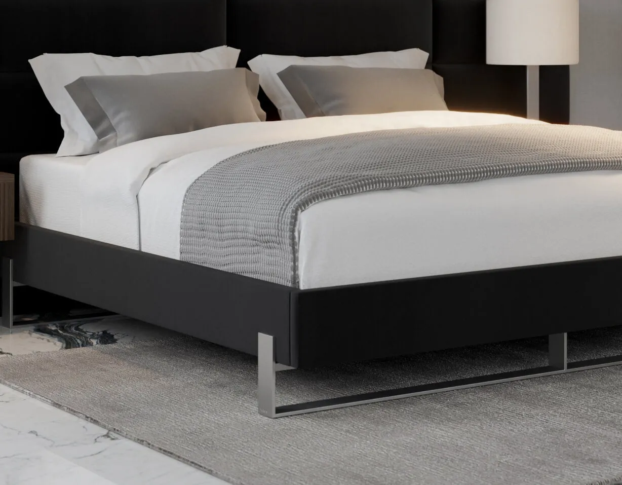 Vant Elevated Platform Bed Brushed Nickel - King Size