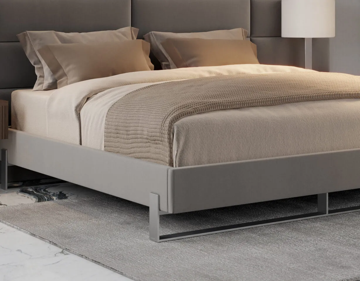 Vant Elevated Platform Bed Brushed Nickel - King Size