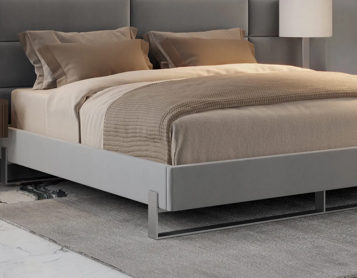 Vant Elevated Platform Bed Brushed Nickel - King Size