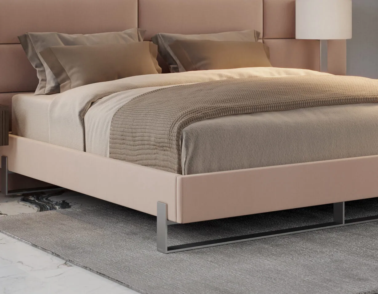 Vant Elevated Platform Bed Brushed Nickel - King Size