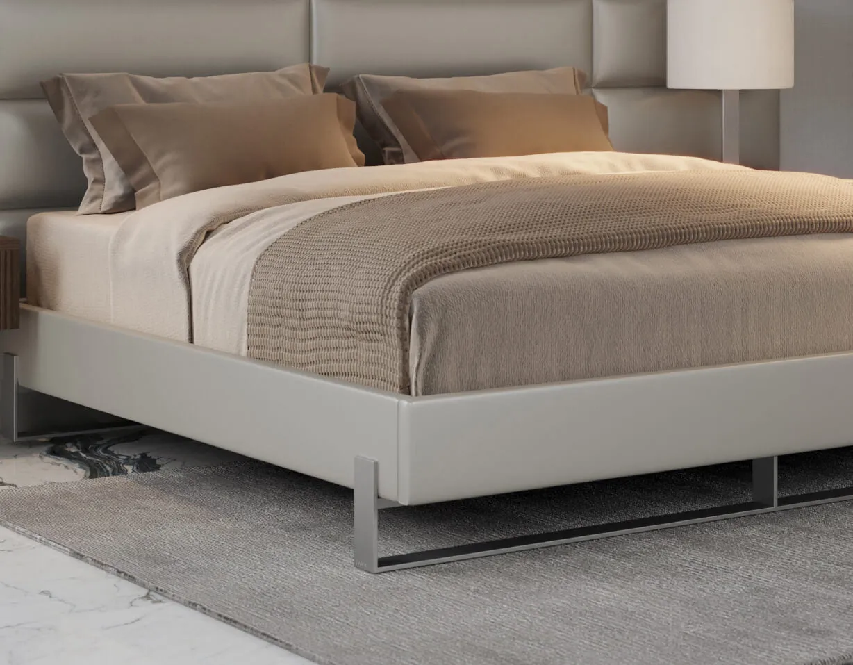 Vant Elevated Platform Bed Brushed Nickel - King Size