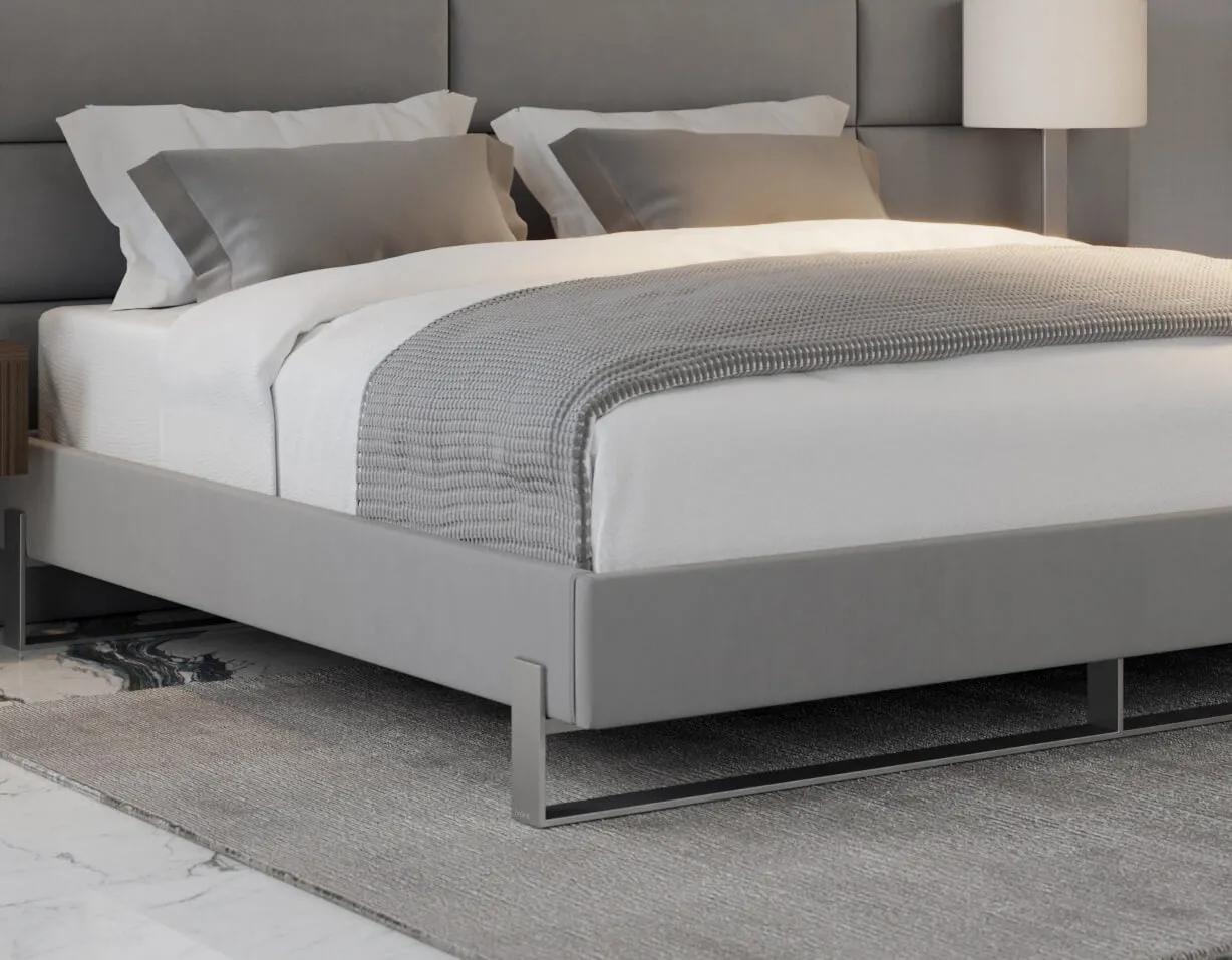 Vant Elevated Platform Bed Brushed Nickel - King Size