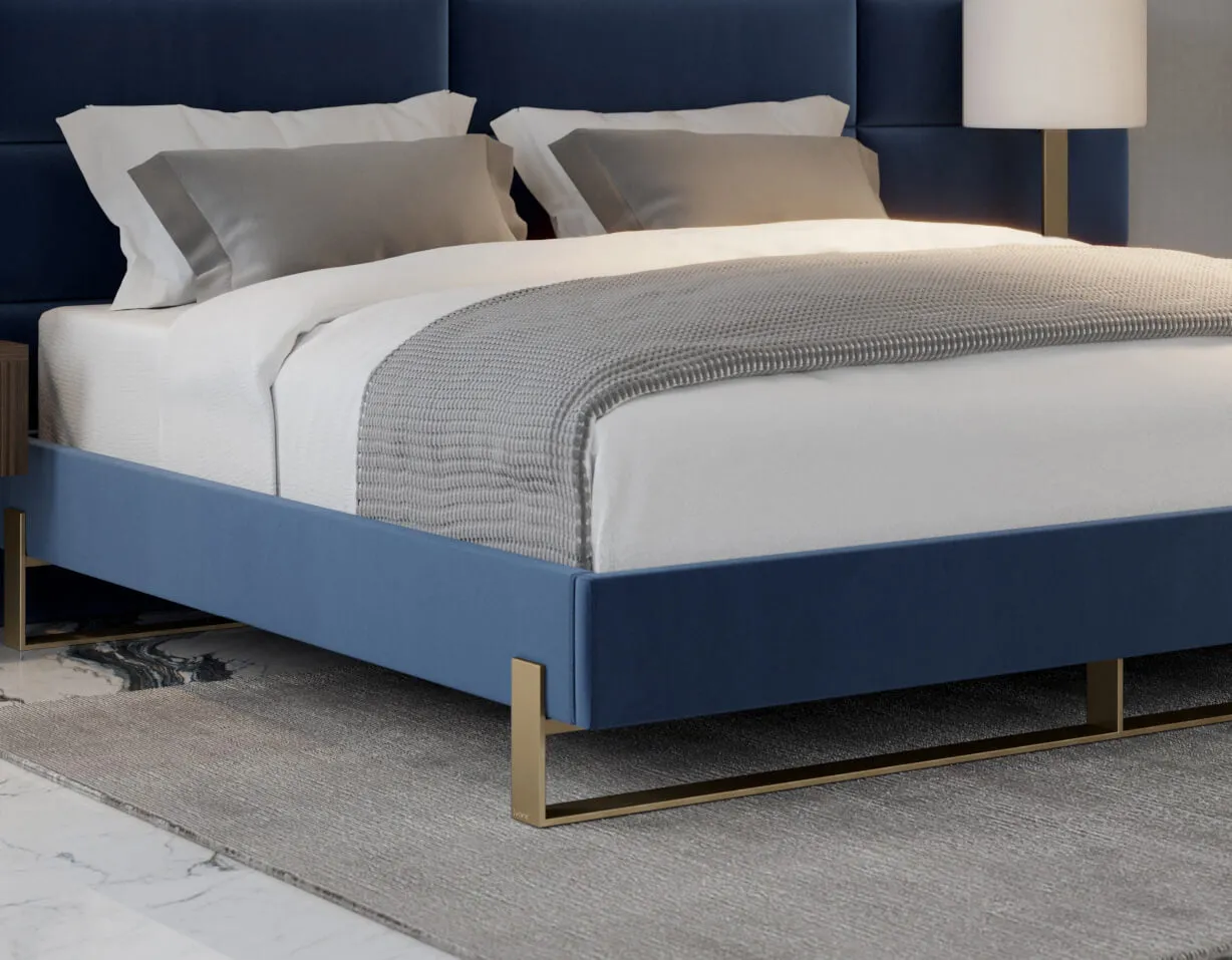 Vant Elevated Platform Bed Burnished Brass - California King Size