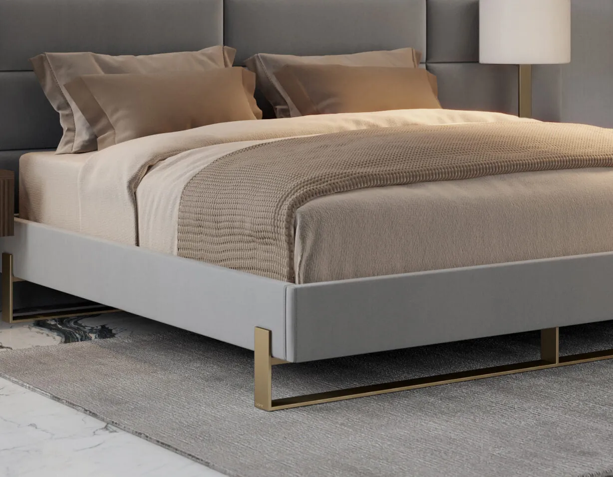 Vant Elevated Platform Bed Burnished Brass - California King Size