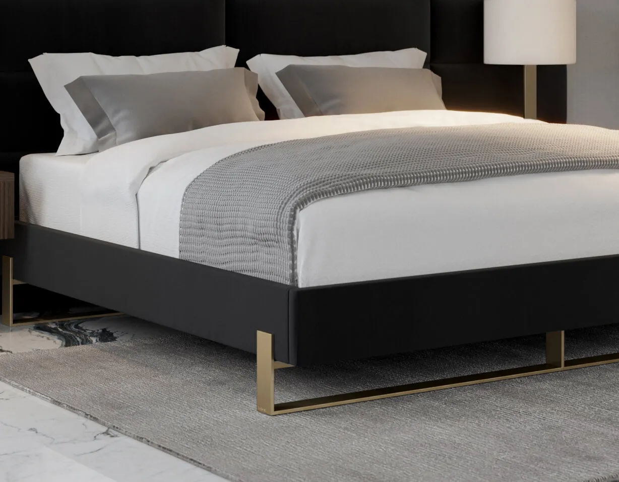 Vant Elevated Platform Bed Burnished Brass - California King Size