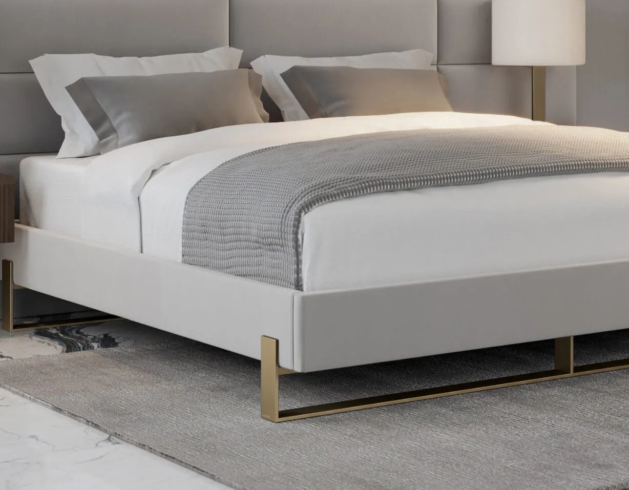 Vant Elevated Platform Bed Burnished Brass - California King Size