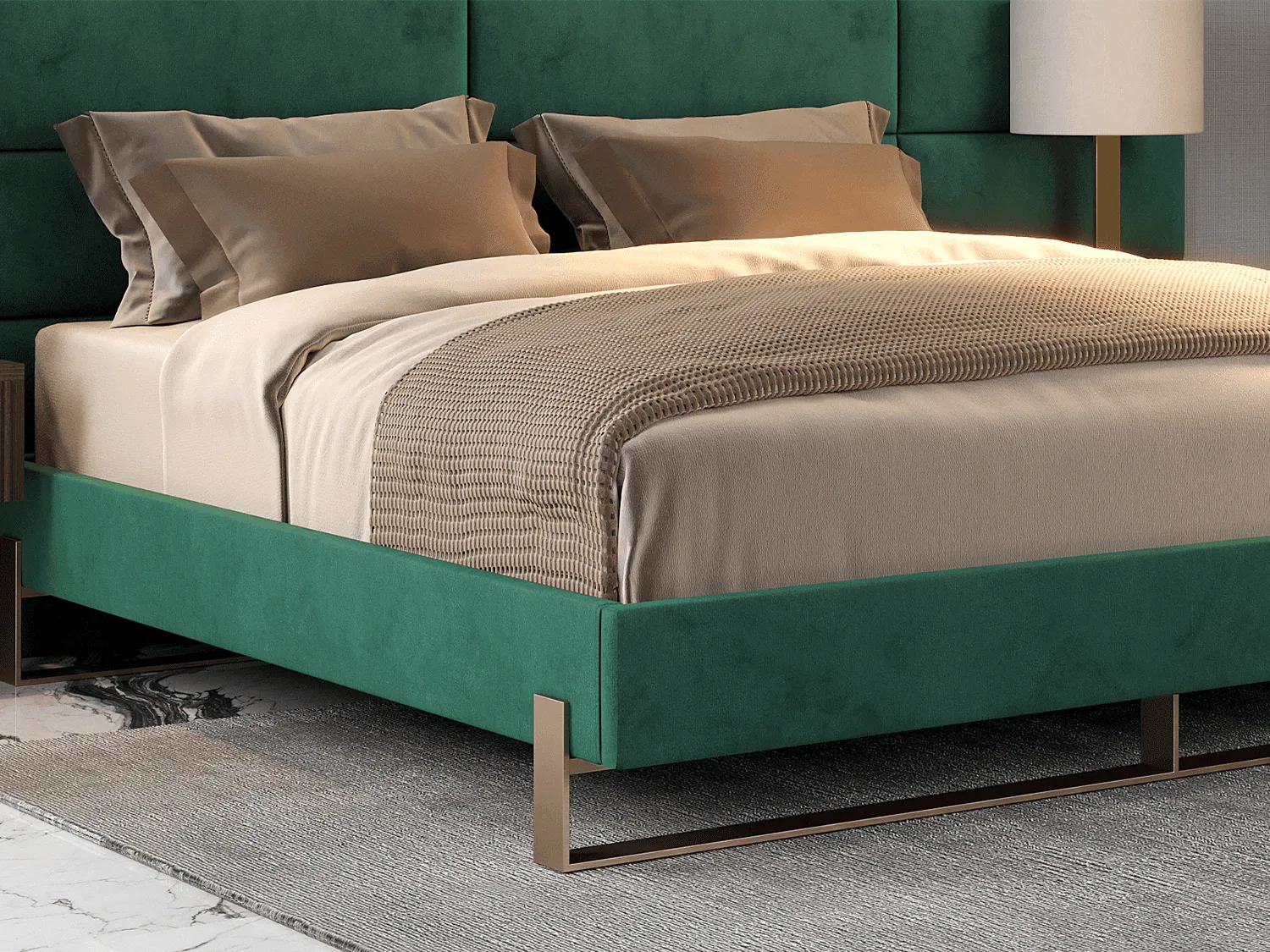 Vant Elevated Platform Bed Burnished Brass - California King Size