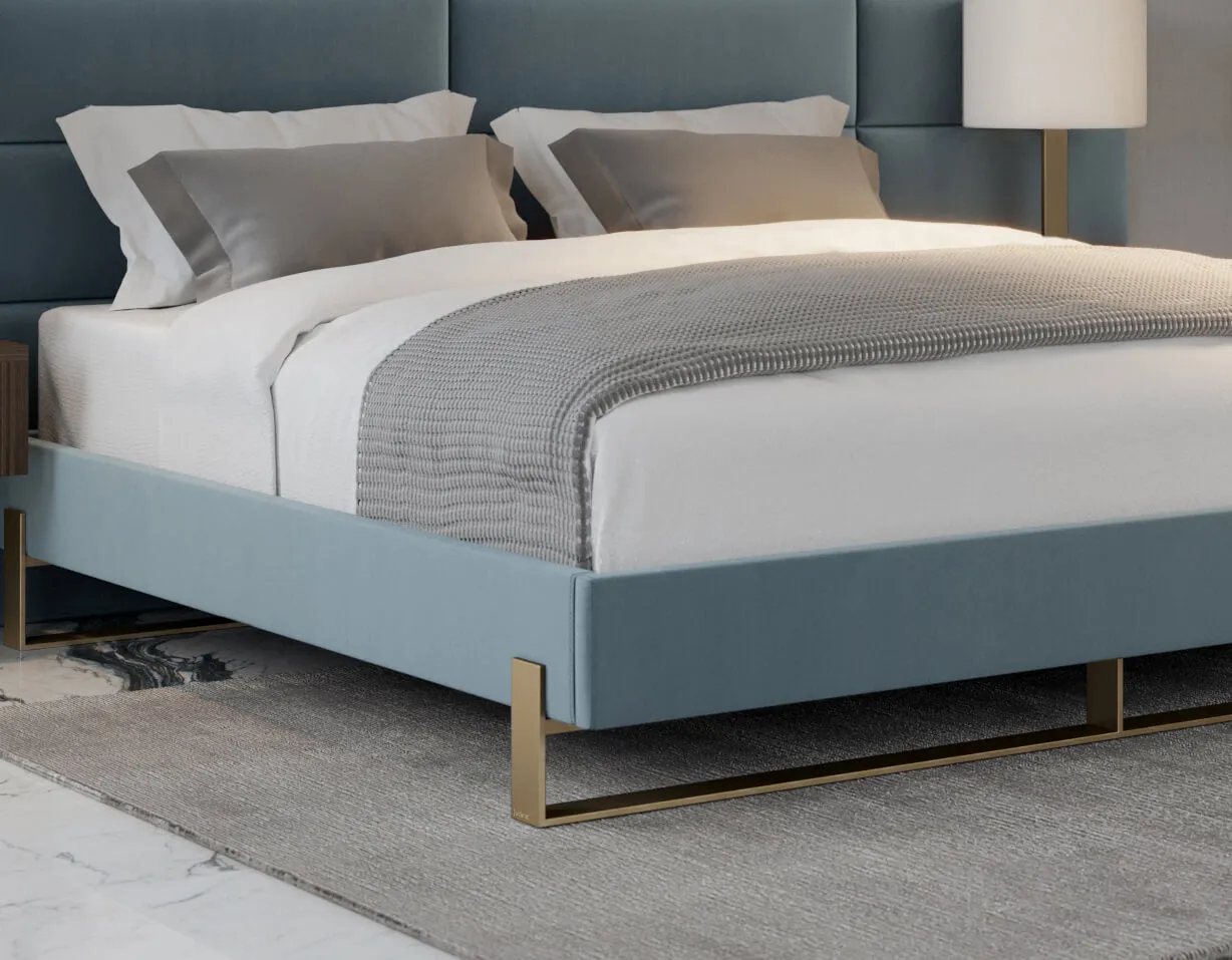 Vant Elevated Platform Bed Burnished Brass - California King Size