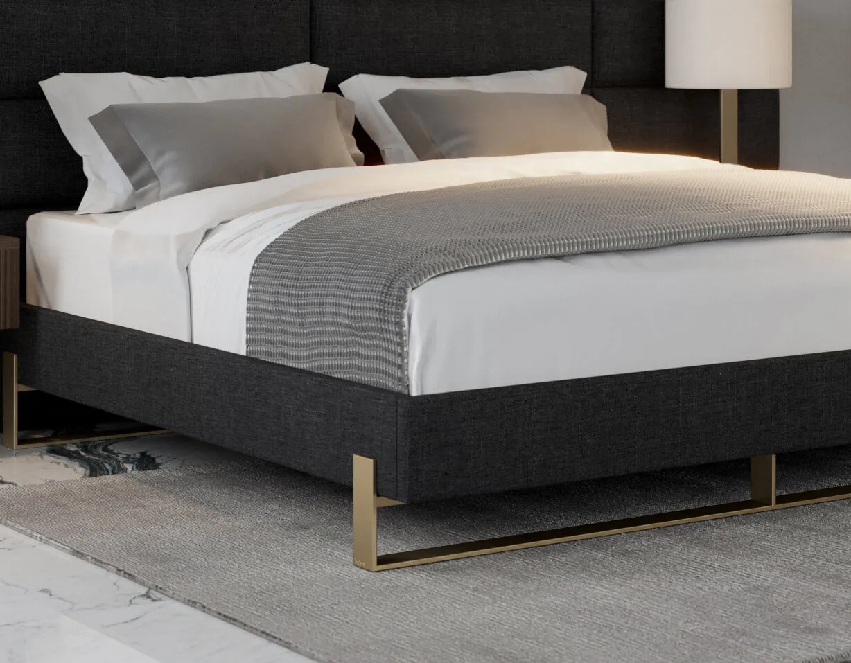 Vant Elevated Platform Bed Burnished Brass -Full Size