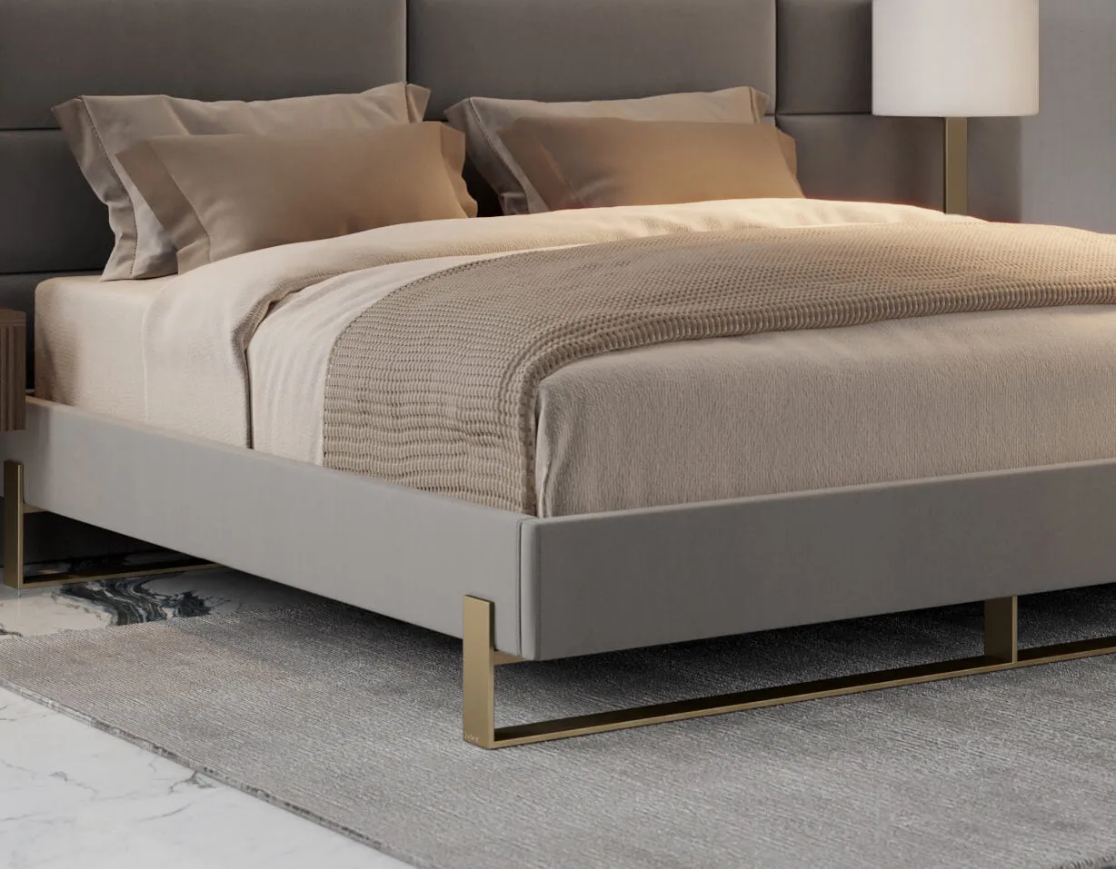 Vant Elevated Platform Bed Burnished Brass -Full Size