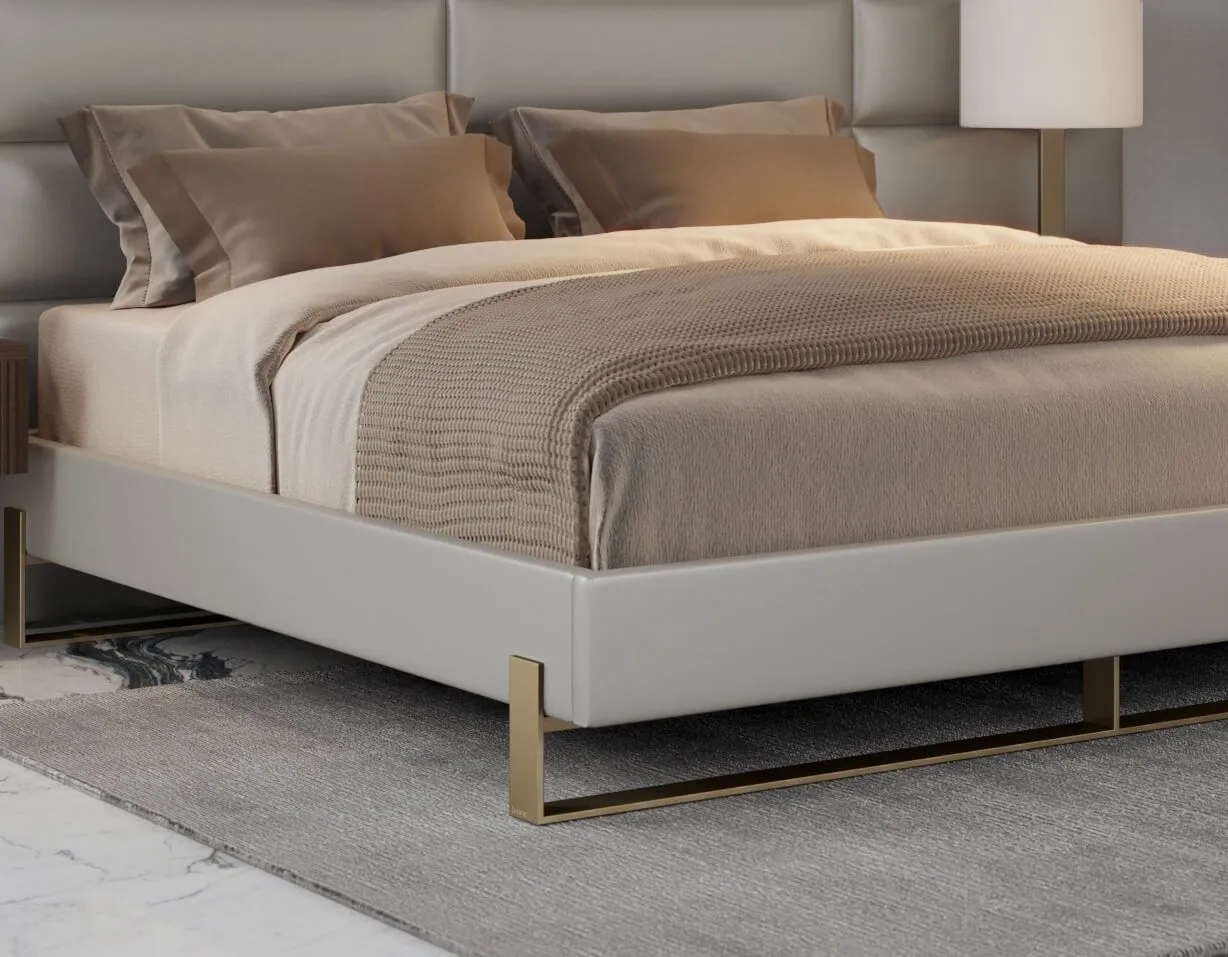 Vant Elevated Platform Bed Burnished Brass -Full Size