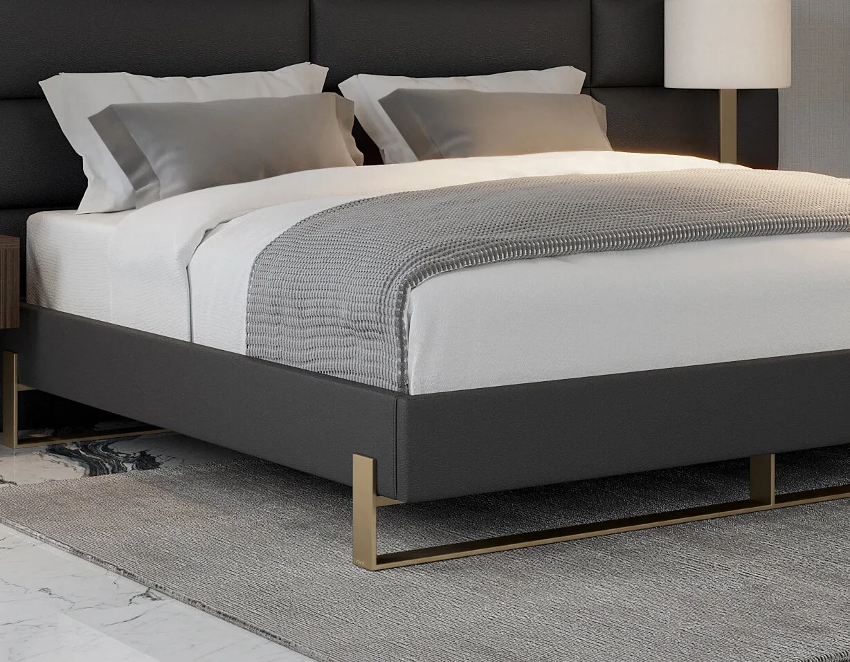 Vant Elevated Platform Bed Burnished Brass -Full Size