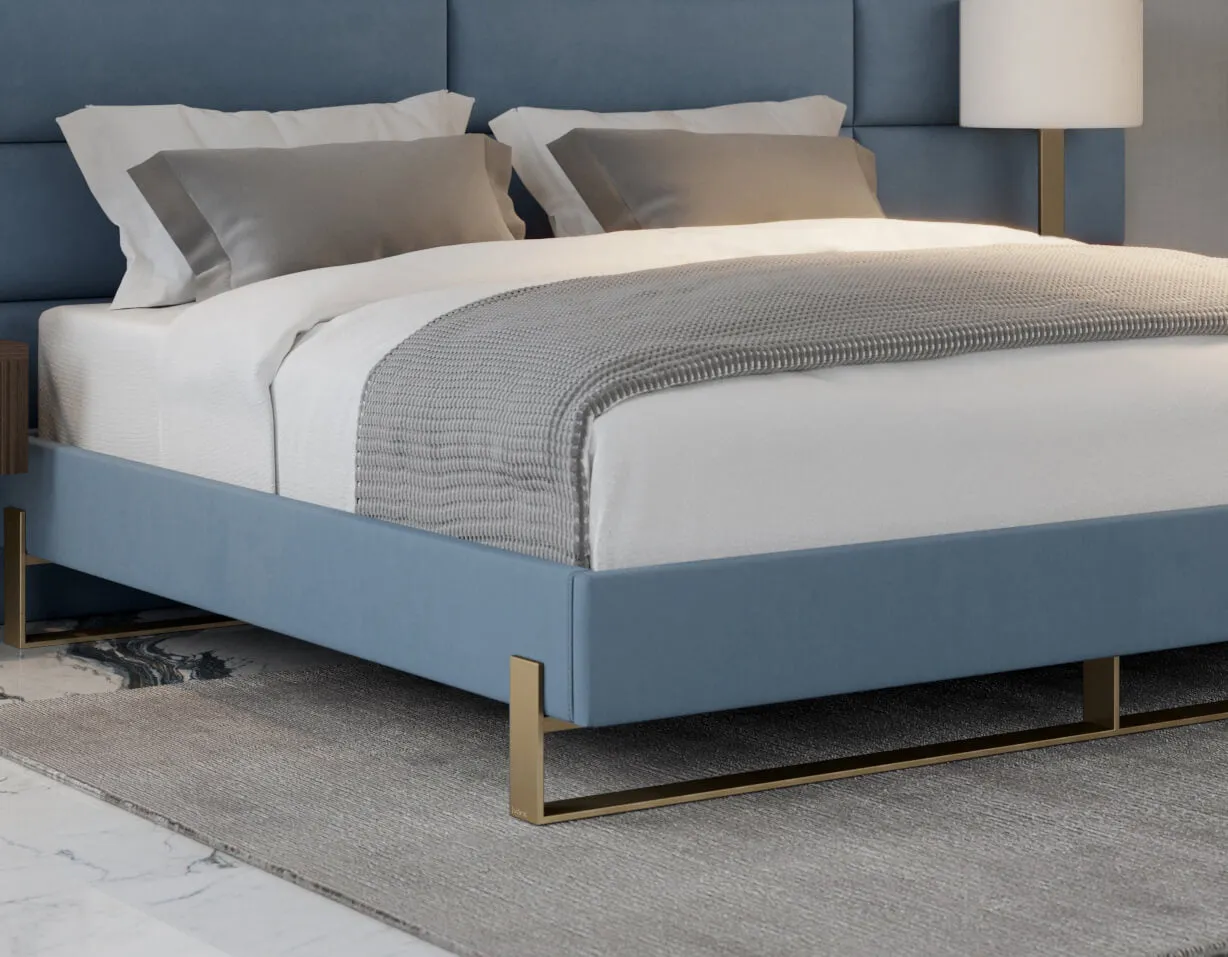 Vant Elevated Platform Bed Burnished Brass -Full Size