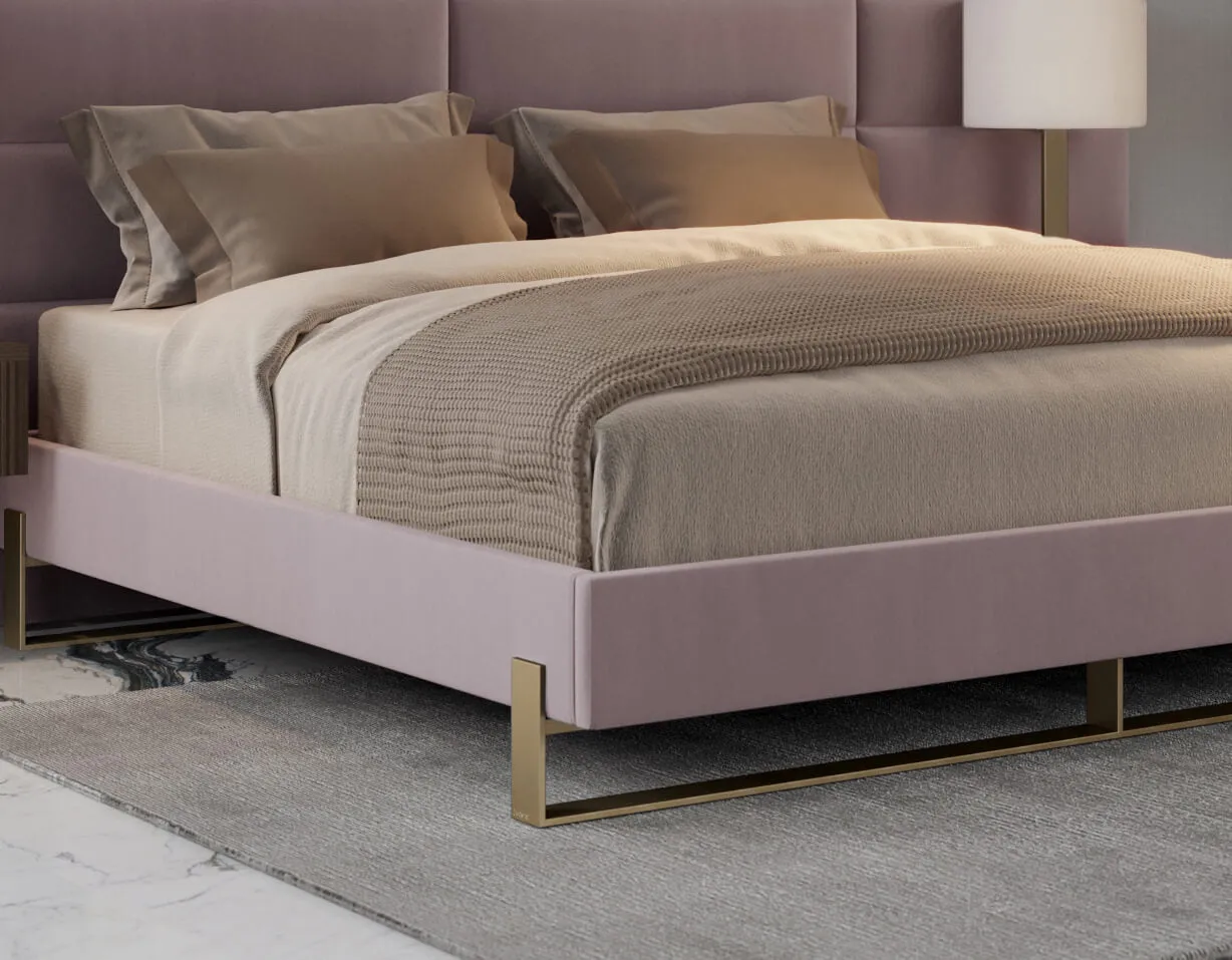 Vant Elevated Platform Bed Burnished Brass - King Size