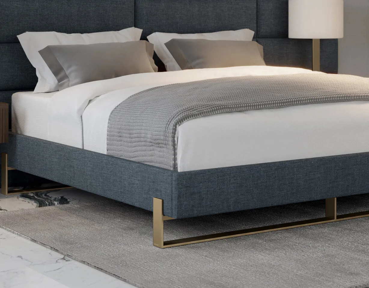 Vant Elevated Platform Bed Burnished Brass -Twin Size