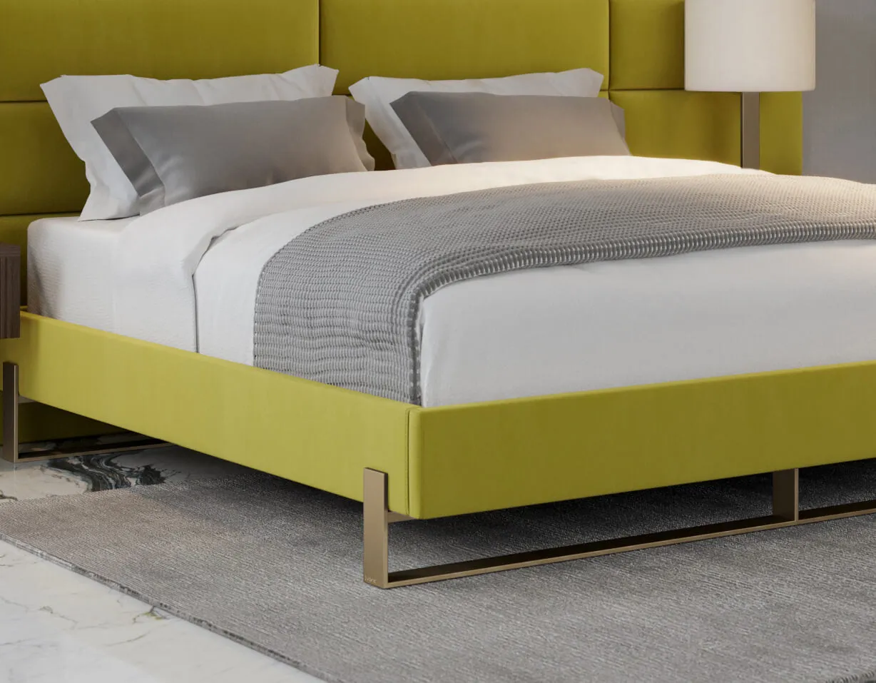 Vant Elevated Platform Bed Burnished Brass -Twin Size