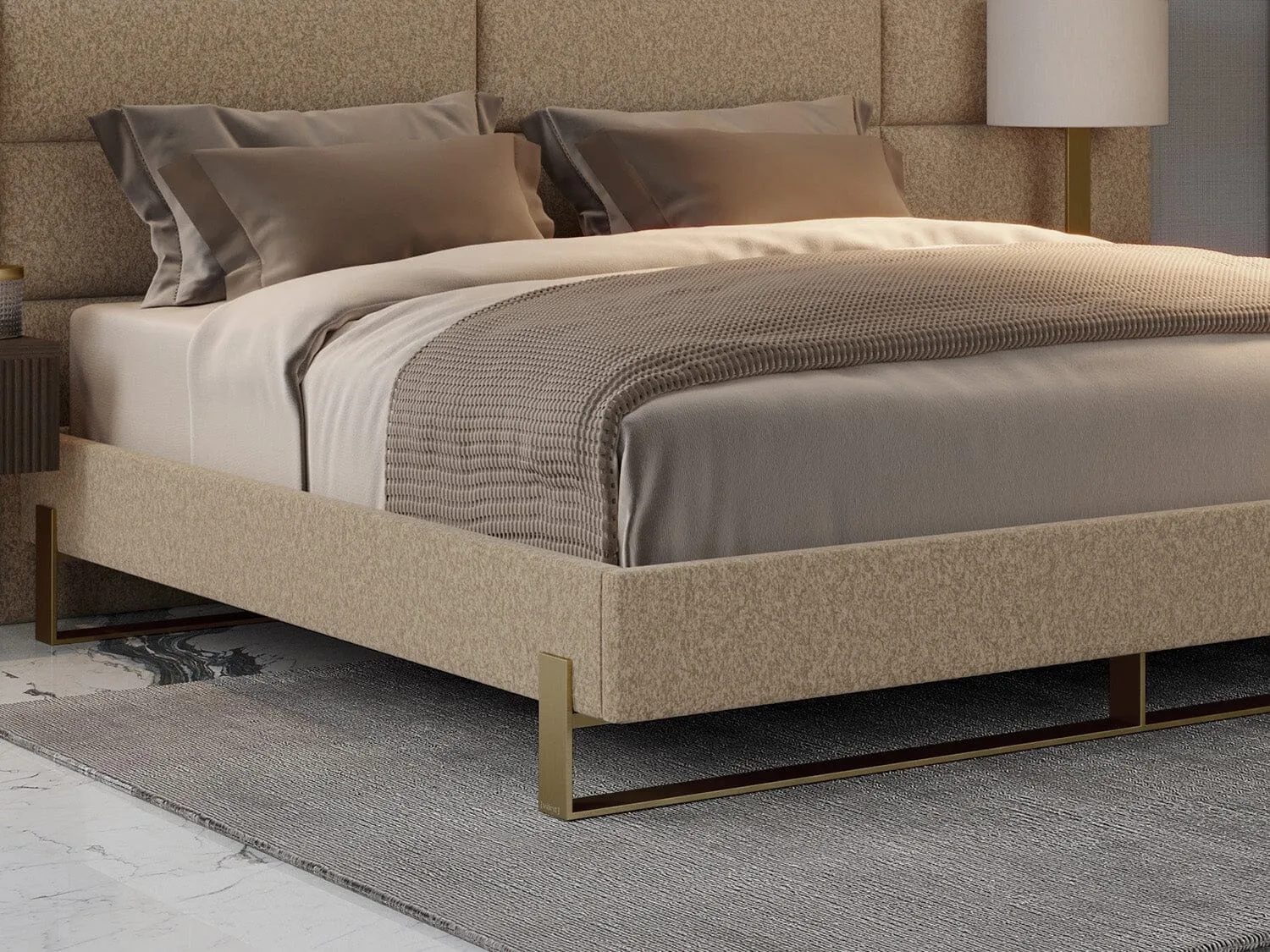 Vant Elevated Platform Bed Burnished Brass -Twin Size