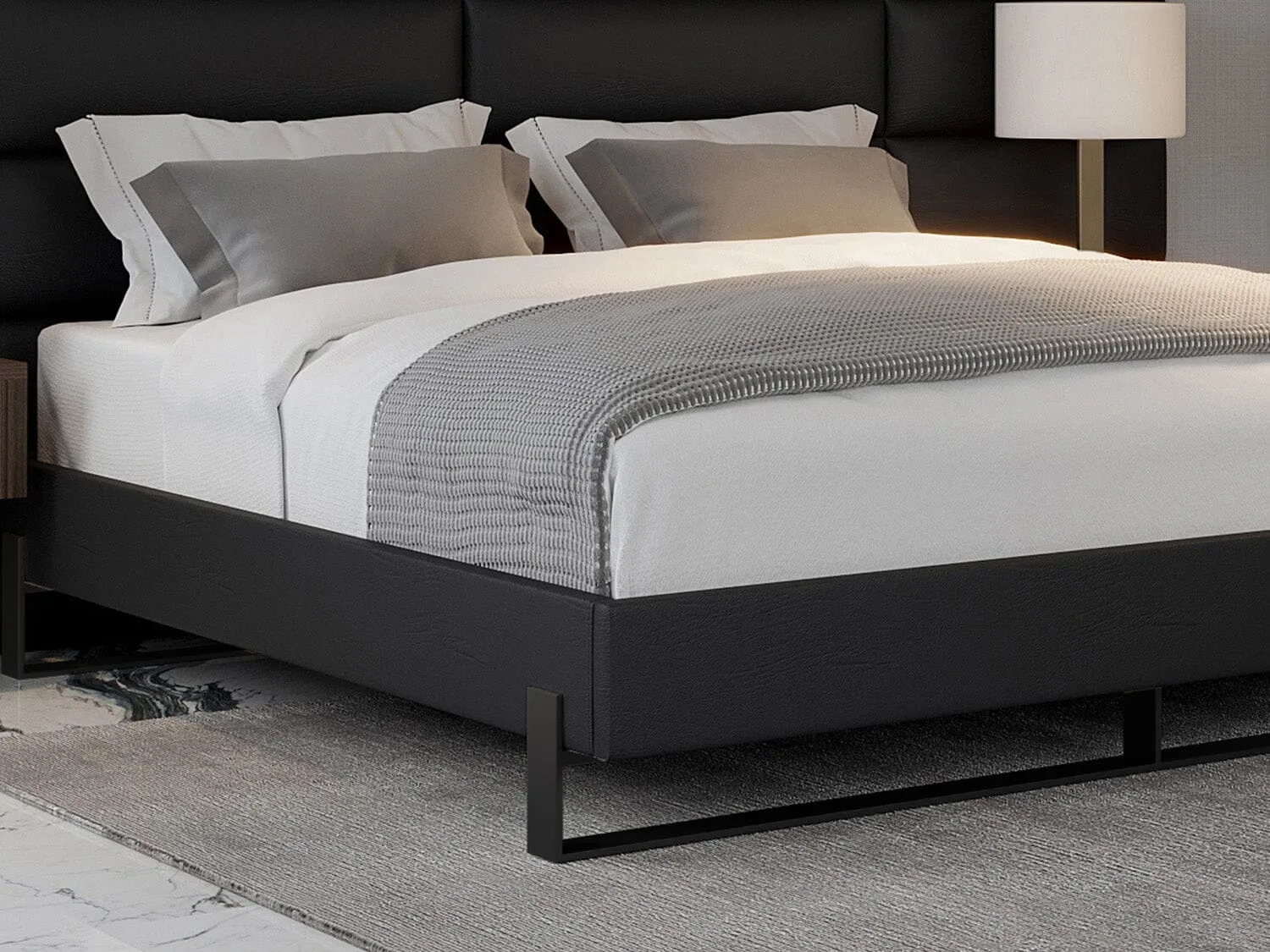 Vant Elevated Platform Bed Matte Black -Twin Size