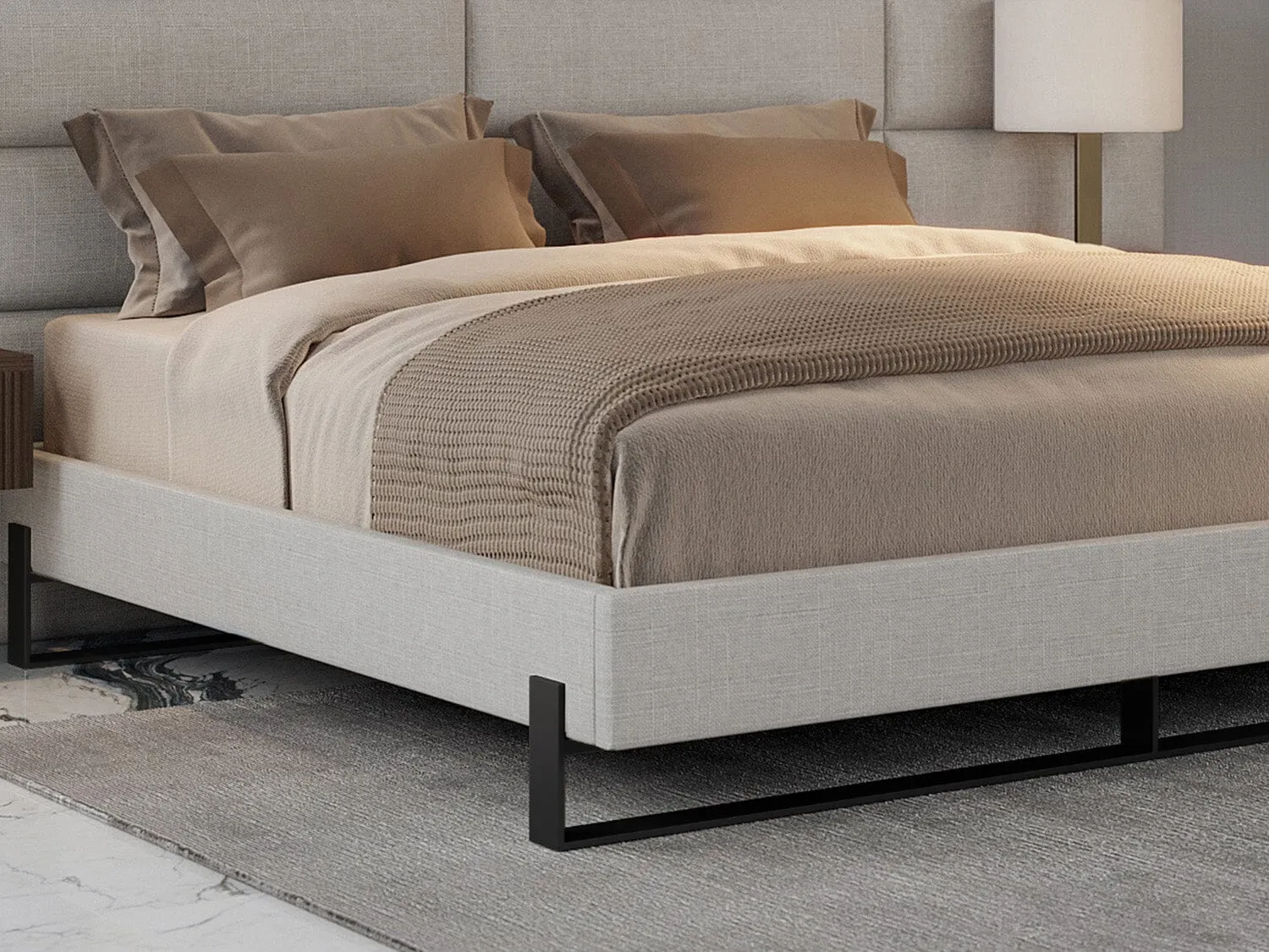 Vant Elevated Platform Bed Matte Black -Twin Size