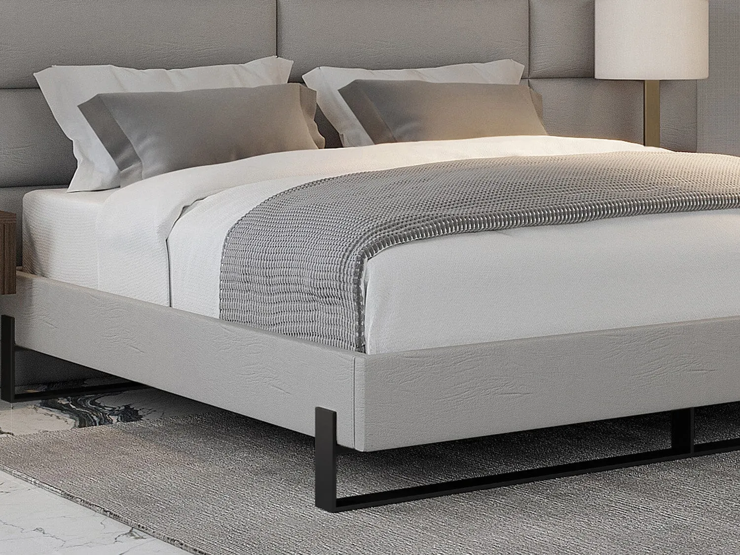 Vant Elevated Platform Bed Matte Black -Twin Size