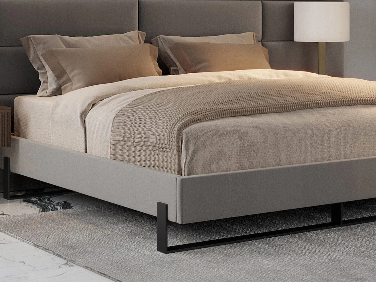 Vant Elevated Platform Bed Matte Black -Twin Size