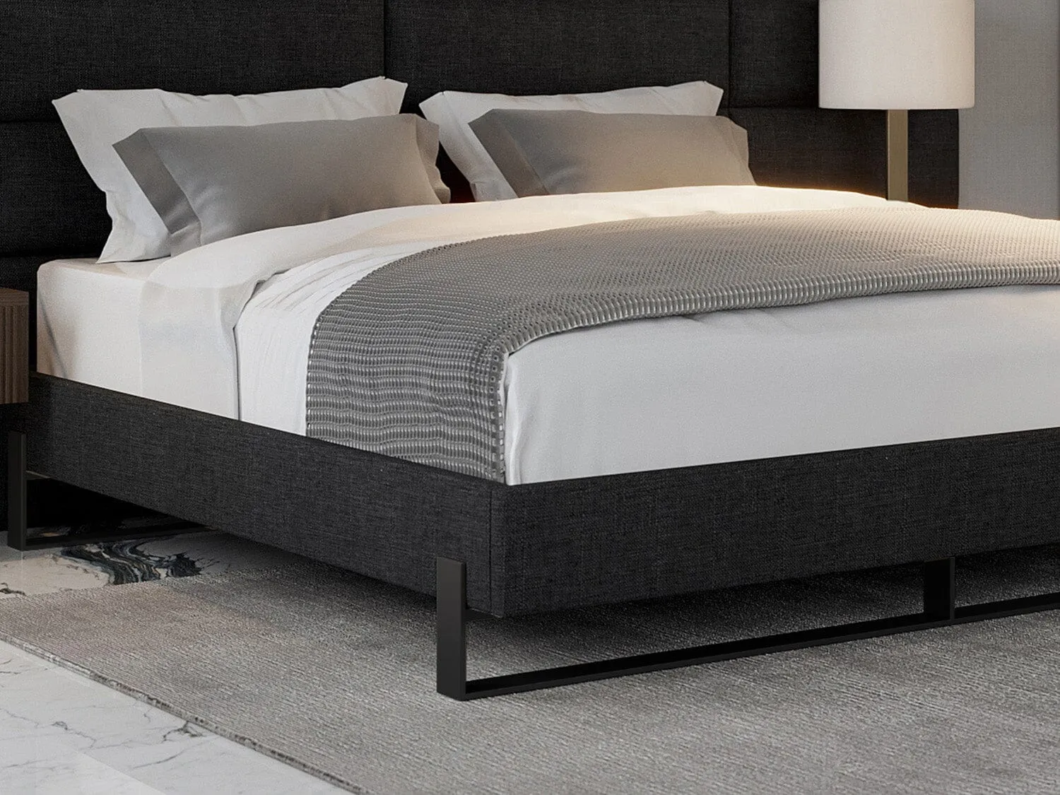 Vant Elevated Platform Bed Matte Black -Twin Size