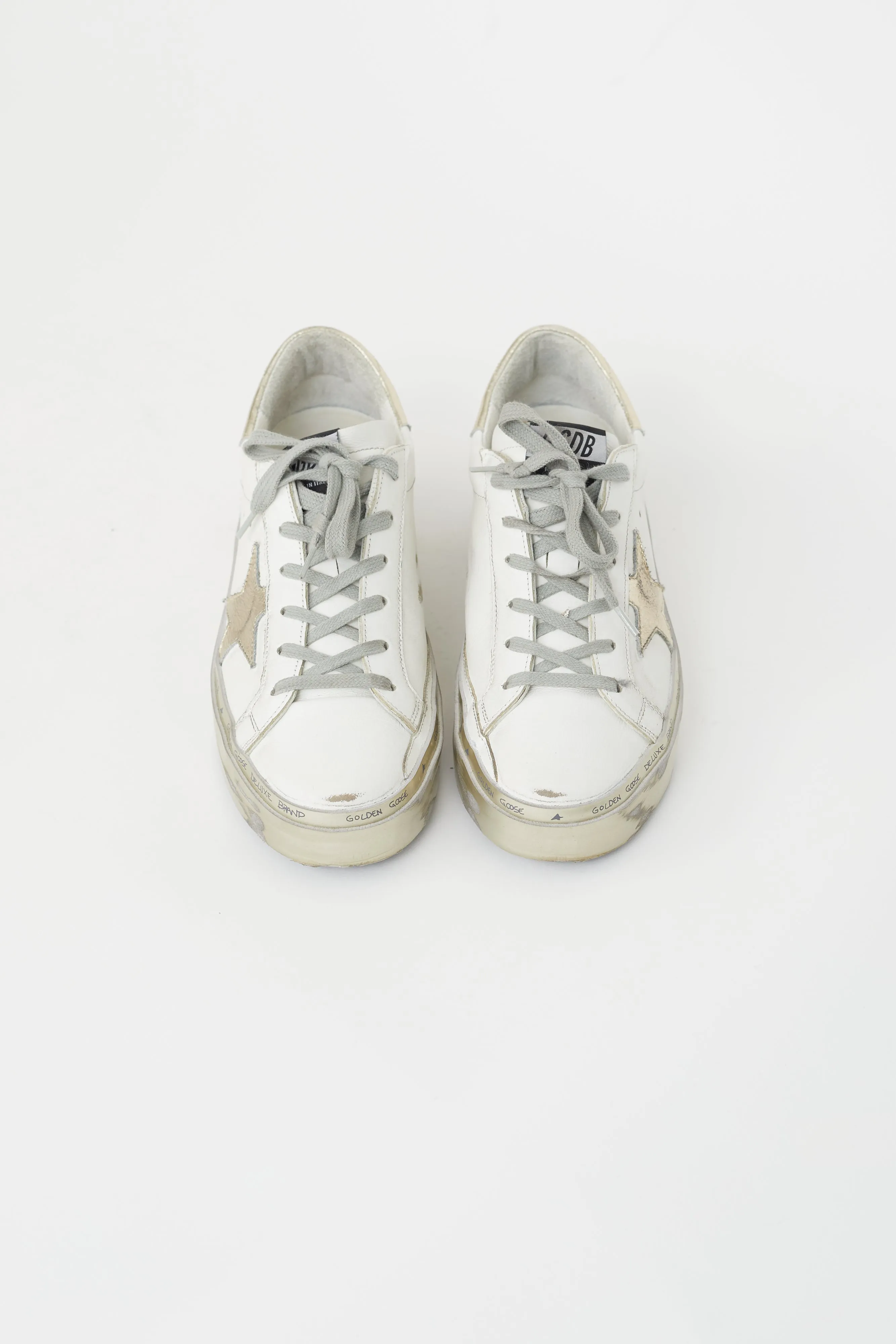 White Leather Hi Star Platform Sneaker