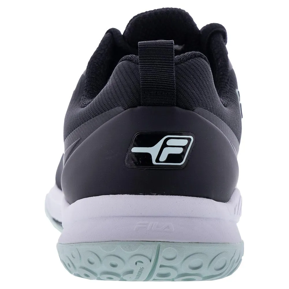 Womens Volley Burst Pickleball Shoes Black and Fair Aqua