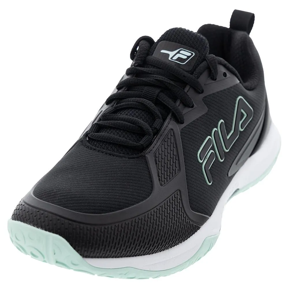 Womens Volley Burst Pickleball Shoes Black and Fair Aqua