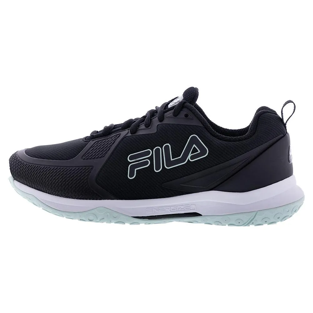 Womens Volley Burst Pickleball Shoes Black and Fair Aqua