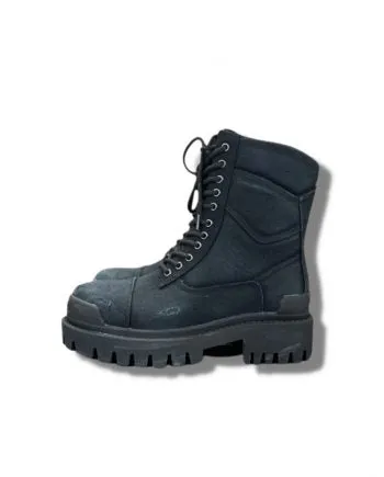 Worn-Effect Combat Boots Black For Men