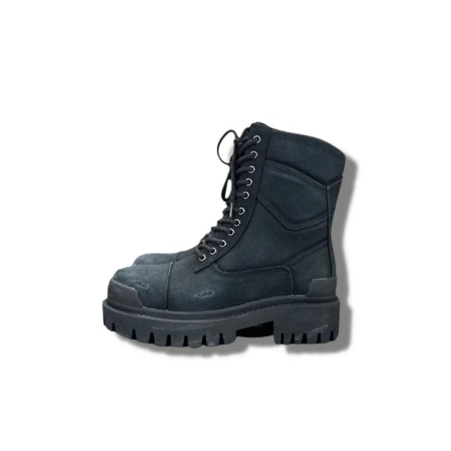 Worn-Effect Combat Boots Black For Men