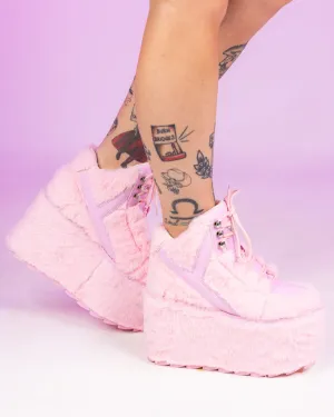 YRU Qozmo Pink Fur Platforms