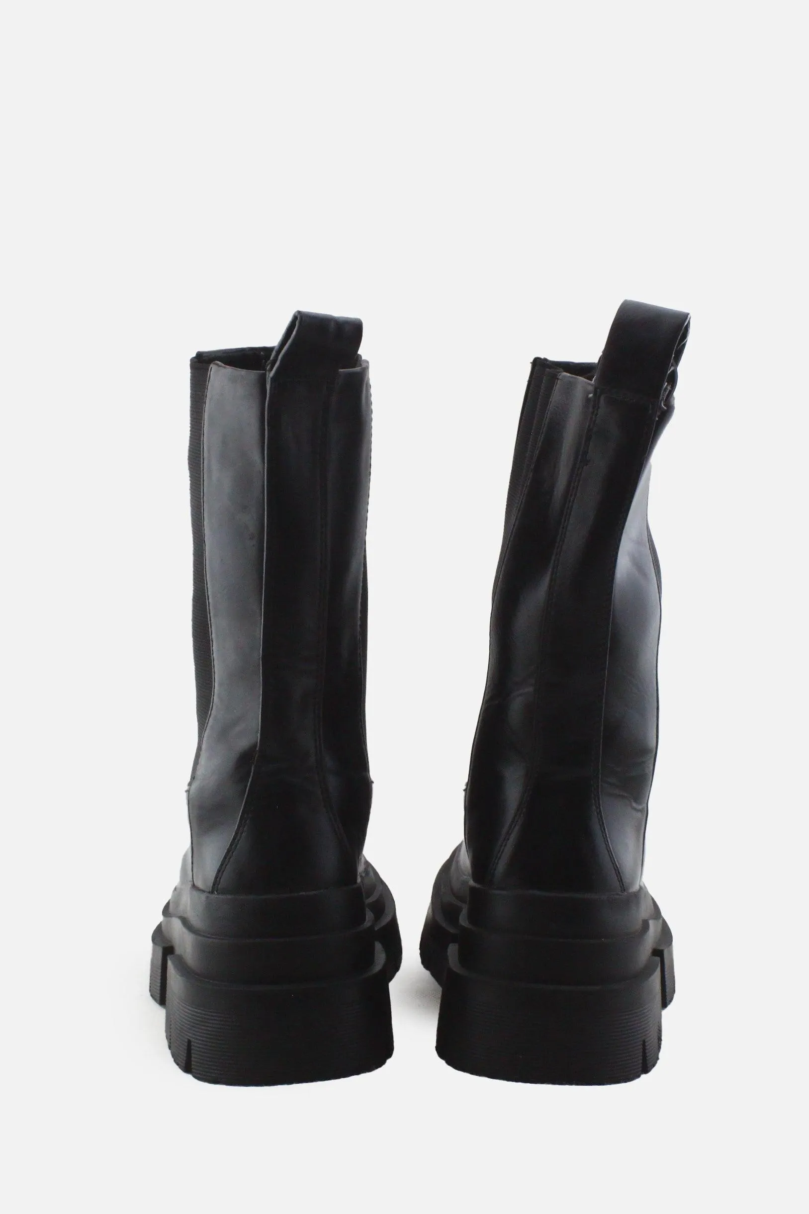 Zara Stretchable Combat Ankle Boots |100% Authentic Leather