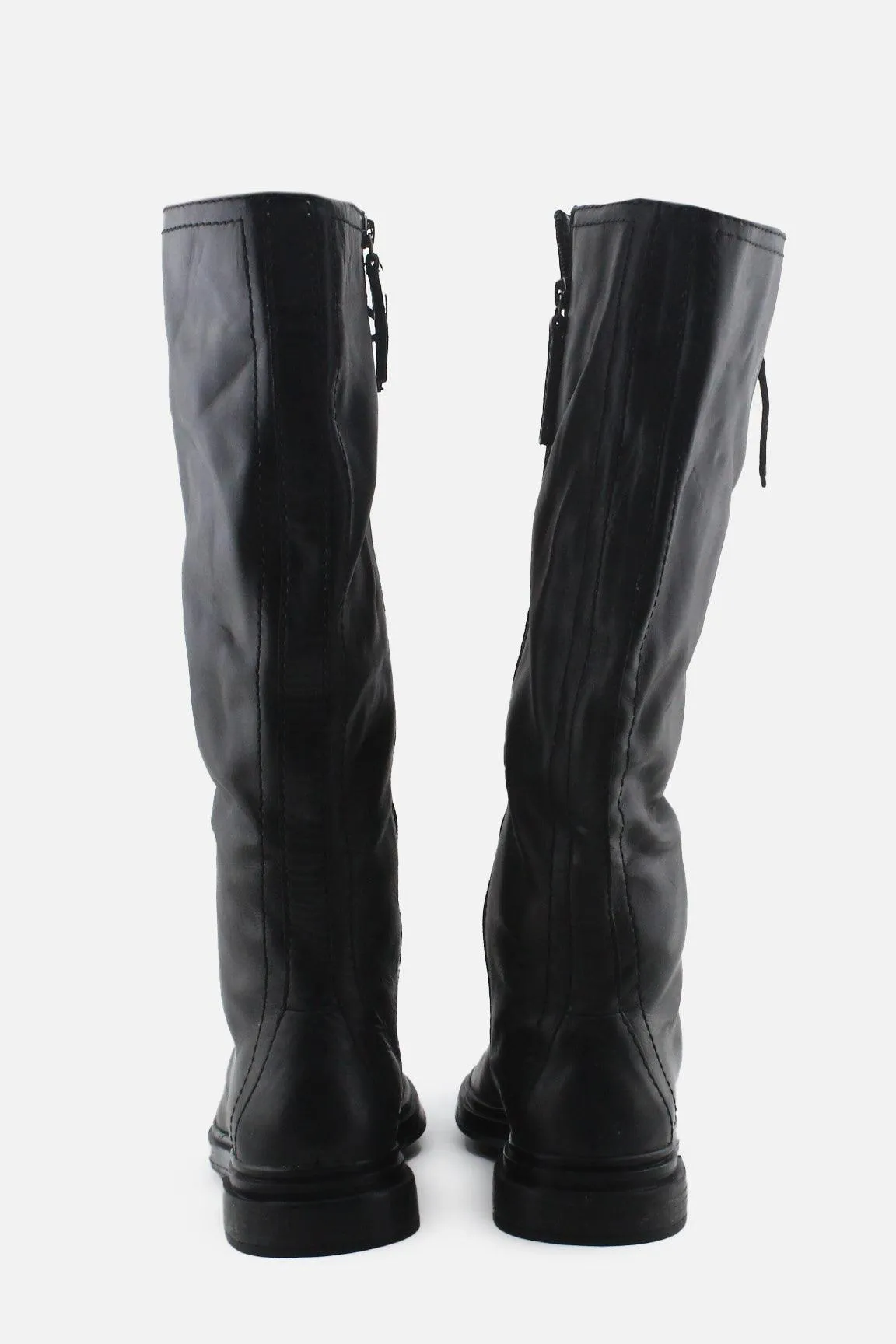 Zara Zipper Laces Combat Long Boots | 100% Authentic Leather